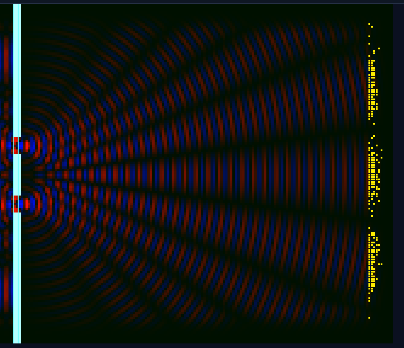 Maxwell TEz double‑slit demo